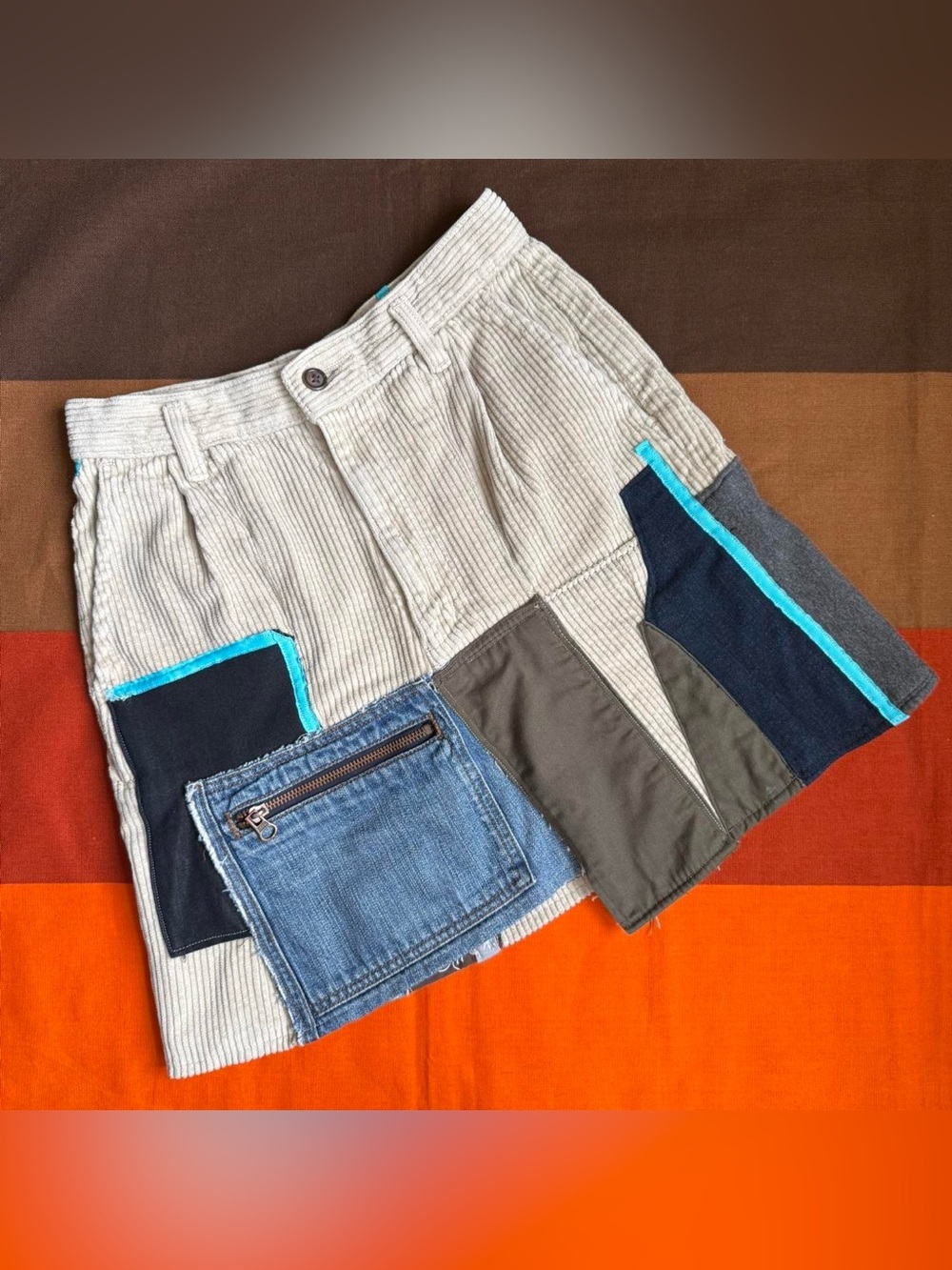 Vintage 90s patchwork mini skirt